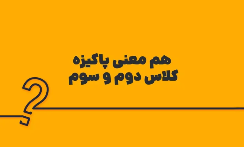 هم معنی پاکیزه کلاس دوم و سوم