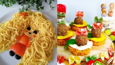 ایده تزیین ماکارونی ساده و شیک برای مدرسه