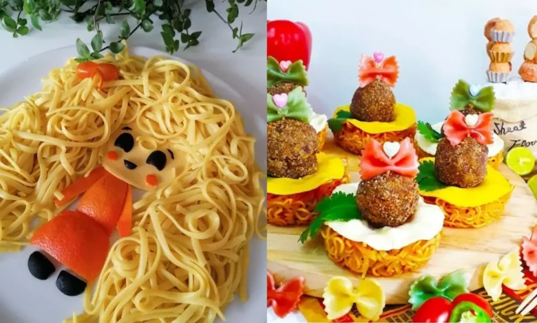 ایده تزیین ماکارونی ساده و شیک برای مدرسه