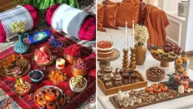 ایده‌های شیک چیدن سفره شب یلدا ۱۴۰۴؛ تزیینات ترند امسال! 🍉✨