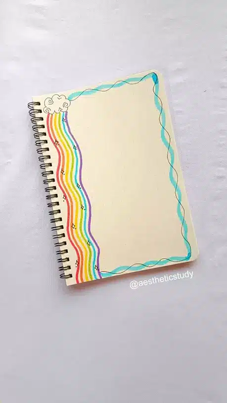 تزیین دفتر مشق دخترانه رنگین کمان 🌈
