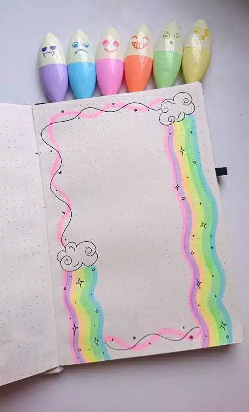 تزیین دفتر مشق دخترانه رنگین کمان 🌈