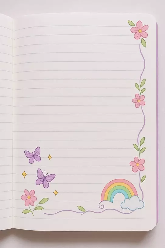 تزیین دفتر مشق دخترانه رنگین کمان 🌈