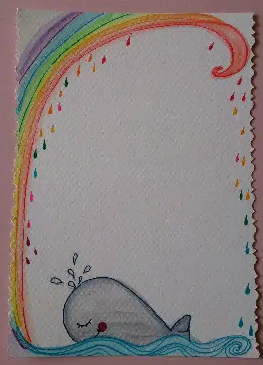 تزیین دفتر مشق دخترانه رنگین کمان 🌈