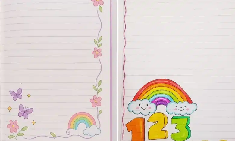 تزیین دفتر مشق دخترانه رنگین کمان؛ ایده های فوقالعاده برای یک دفتر فانتزی و خاص! 🌈