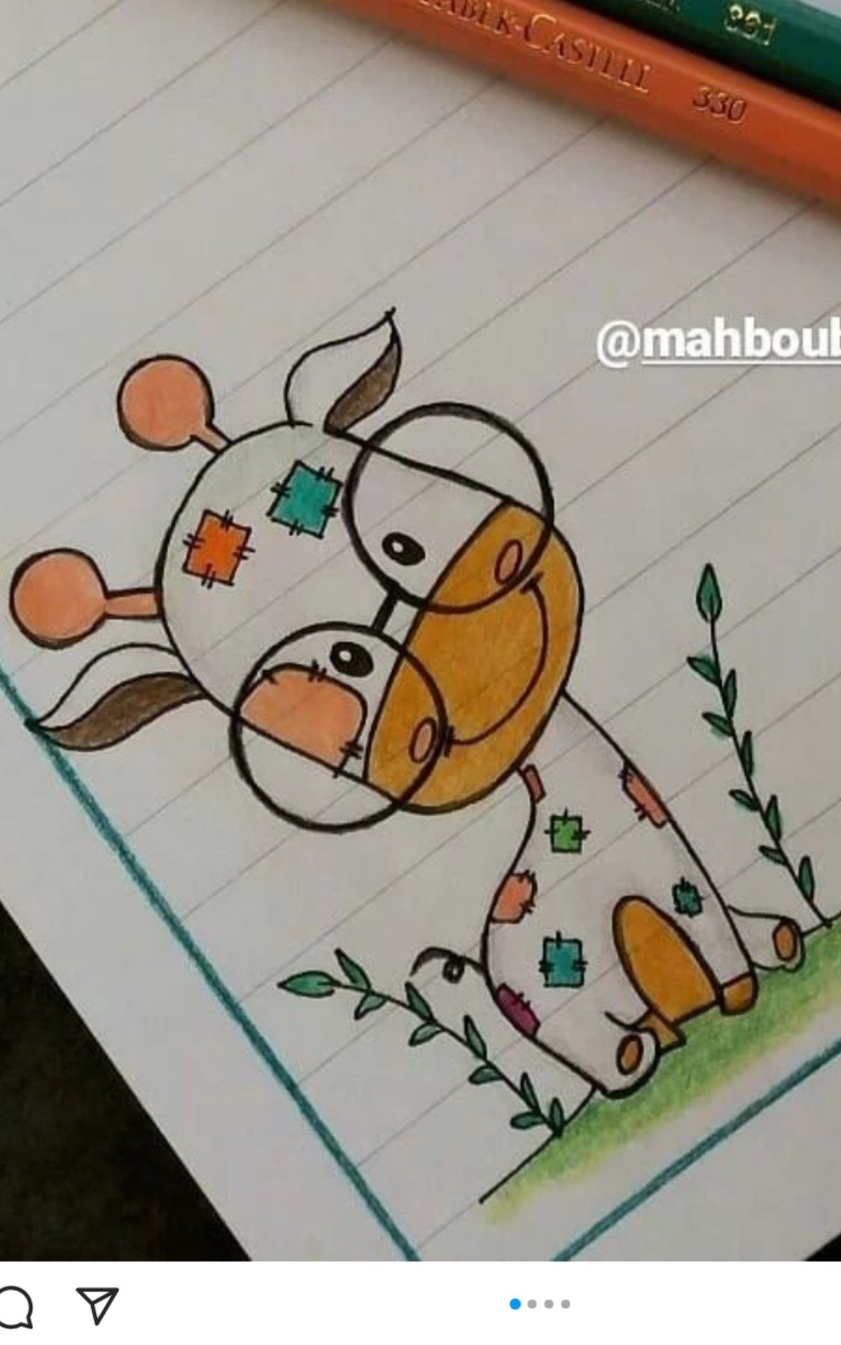 تزیین دفتر مشق زرافه