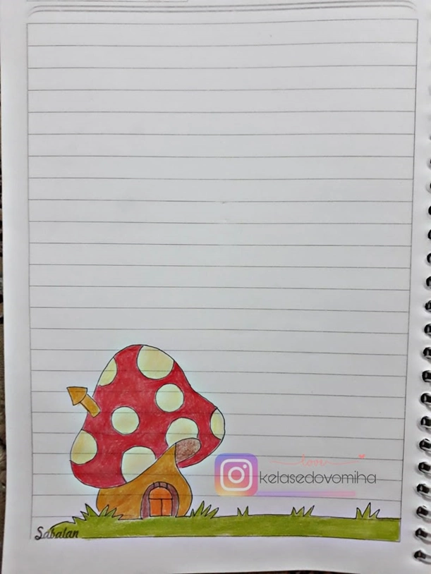 تزیین دفتر مشق قارچ