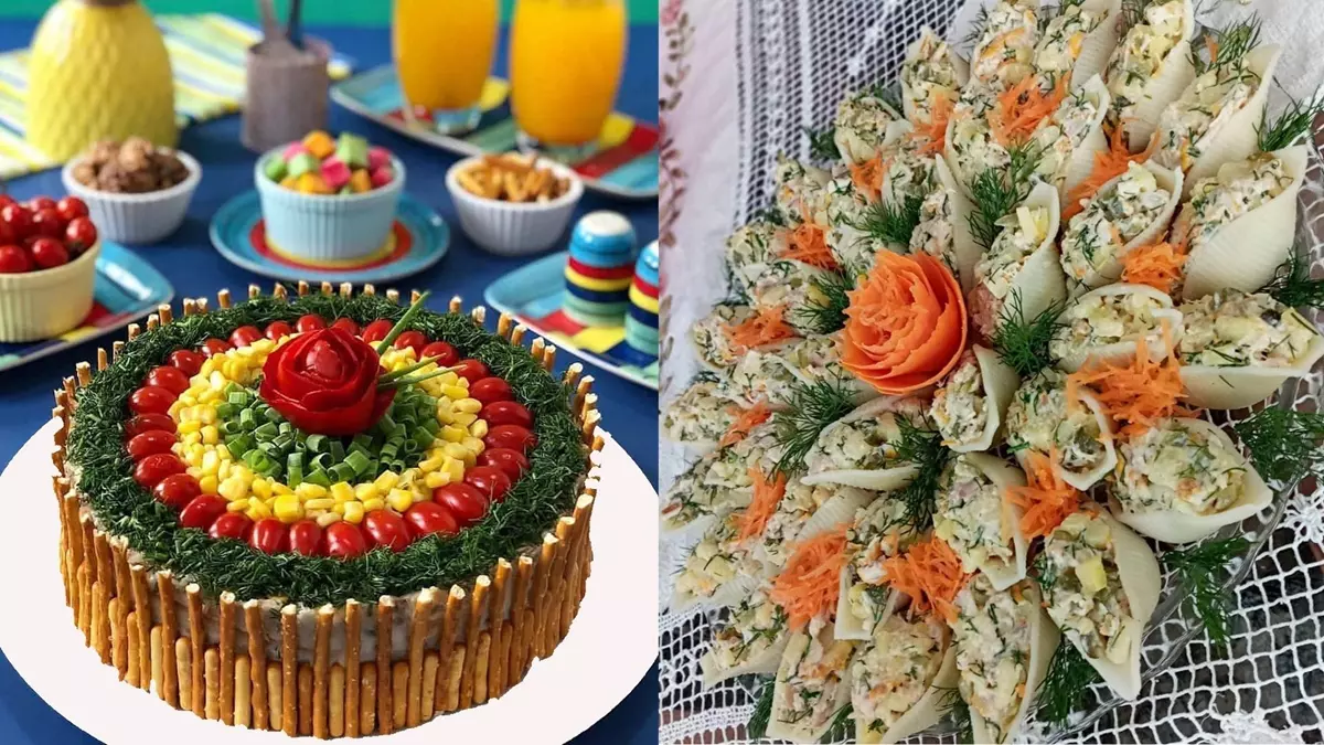 تزیین سلاد ماکارونی برای تولد و مجالس