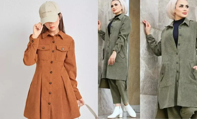 جدیدترین مدل‌های مانتو مخمل کبریتی