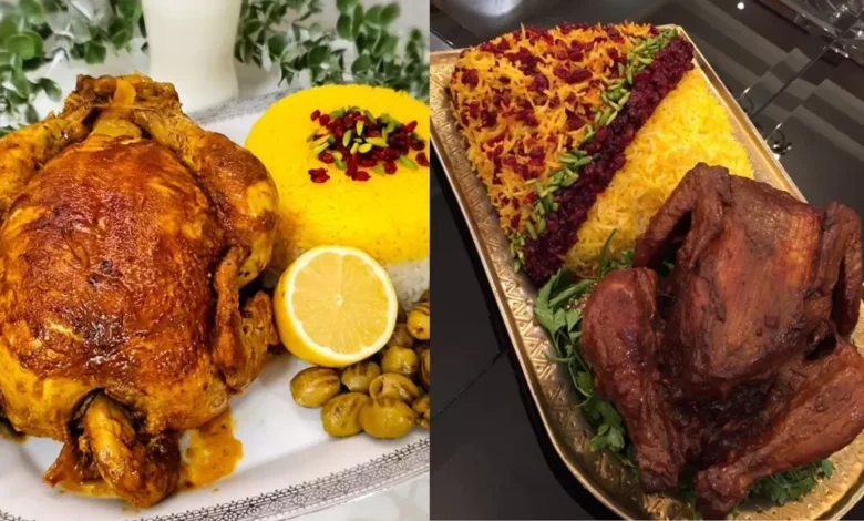 زیباترین مدل های تزیین مرغ شکم پر