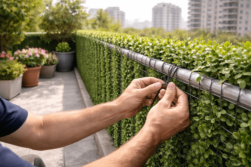 فنس چمنی برای دیوار و بالکن؛ مزایا، کاربرد و نکات مهم نصب - تصویر 4 فنس چمنی برای روف گاردن