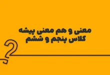 معنی و هم معنی پیشه کلاس پنجم و ششم