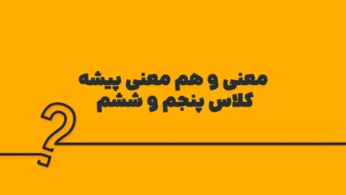 معنی و هم معنی پیشه کلاس پنجم و ششم