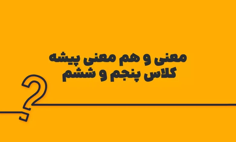 معنی و هم معنی پیشه کلاس پنجم و ششم