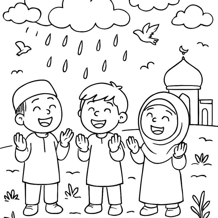 نقاشی نماز باران 1