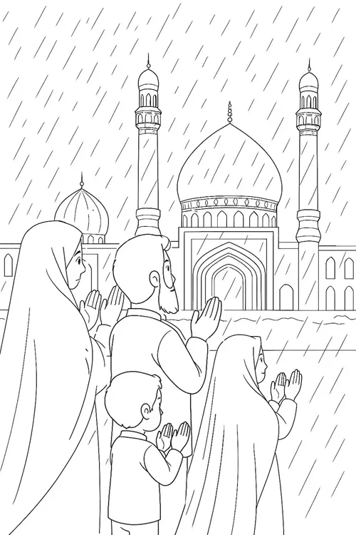 نقاشی نماز باران 6