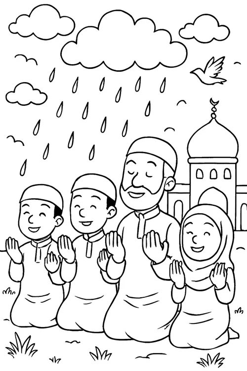 نقاشی نماز باران 8