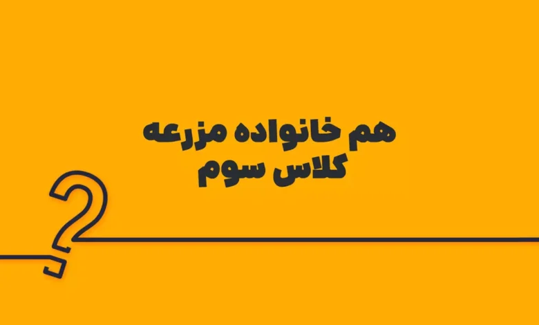 هم خانواده مزرعه کلاس سوم