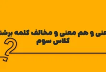 معنی و هم معنی کلمه برشته کلاس سوم + مخالف کلمه برشته
