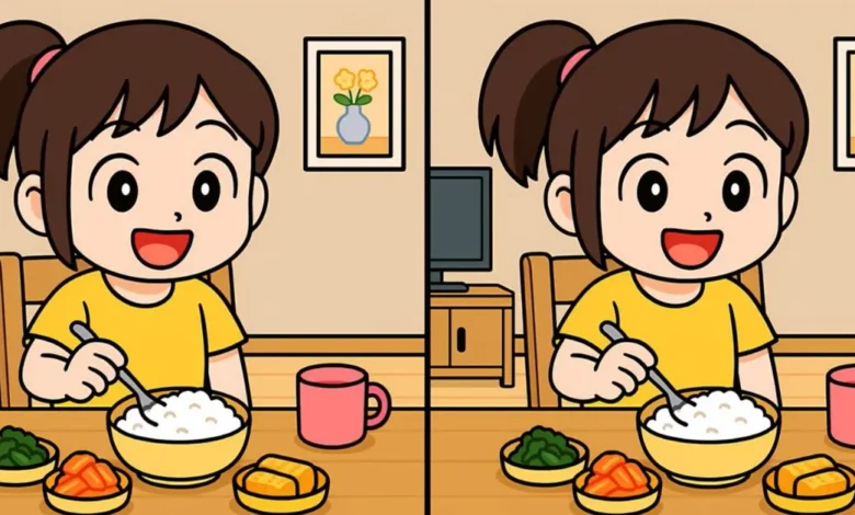 چالش بینایی ۴۹ ثانیه‌ای: ۳ تفاوت پنهان در تصویر دختر شکمو را پیدا کنید!