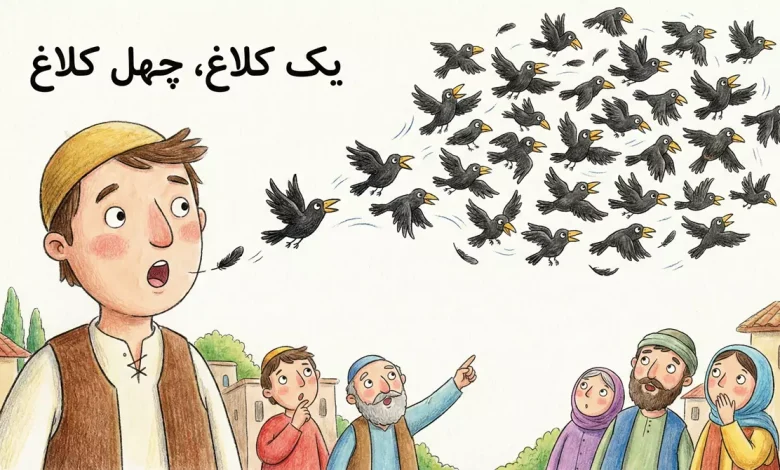 یک کلاغ چهل کلاغ یعنی چه کلاس دوم