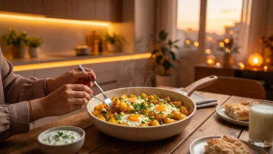 شام فوری با سیب زمینی و تخم مرغ؛ یک غذای فوق‌العاده در کمتر از ۱۵ دقیقه