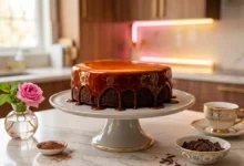 طرز تهیه سس شکلاتی براق برای روی کیک بدون خامه