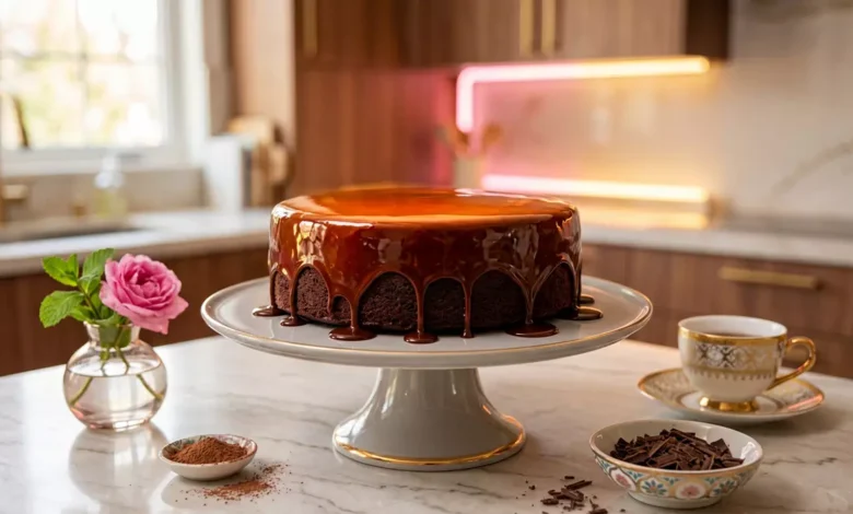 طرز تهیه سس شکلاتی براق برای روی کیک بدون خامه