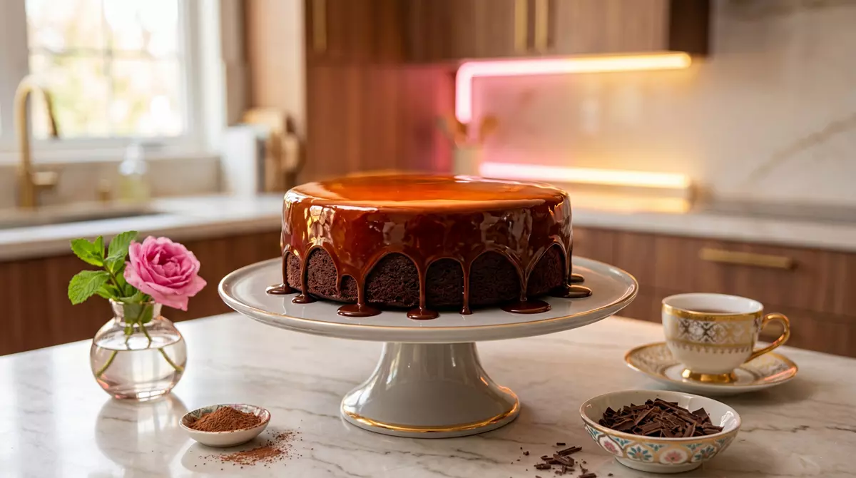 طرز تهیه سس شکلاتی براق برای روی کیک بدون خامه