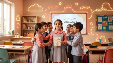 متن تشکر و قدردانی از نماینده کلاس