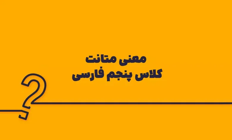 معنی متانت کلاس پنجم فارسی
