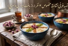 طرز تهیه فرنی با نشاسته برای ۴ نفر