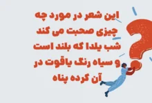 این شعر در مورد چه چیزی صحبت می کند شب یلدا که بلند است و سیاه شهربانو