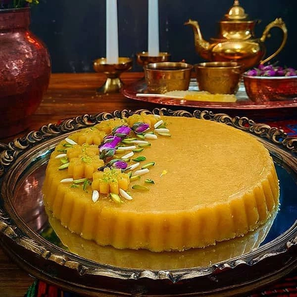 تزیین حلوا با گل محمدی 20 تزیین حلوا با گل محمدی 20