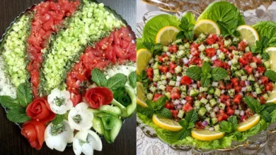 تزیین سالاد شیرازی