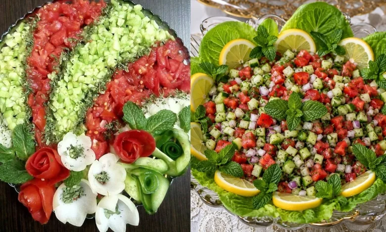 تزیین سالاد شیرازی