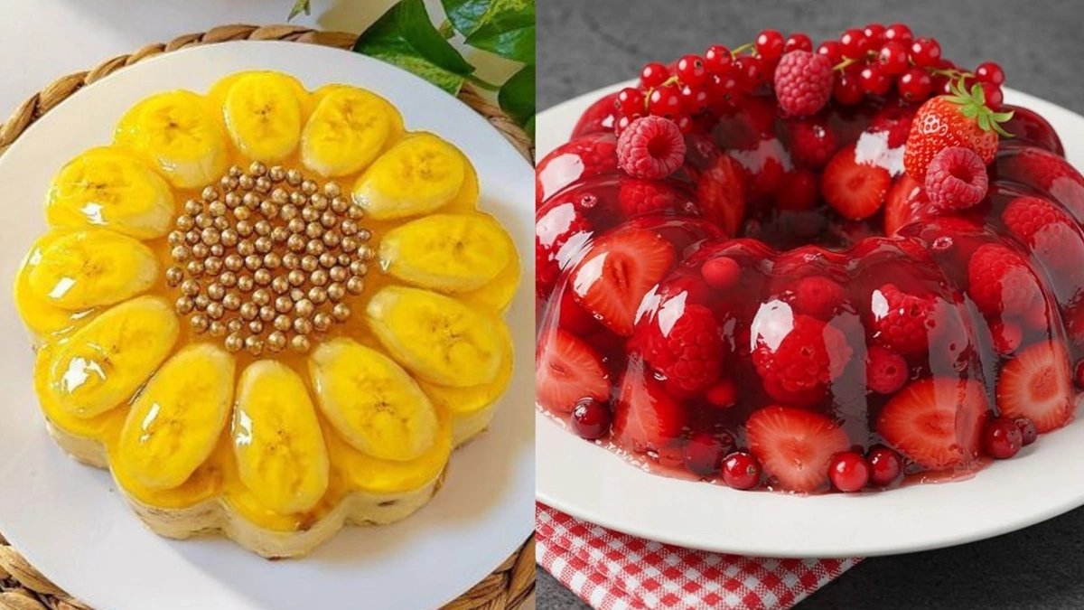 تزیین ژله با میوه برای مهمانی