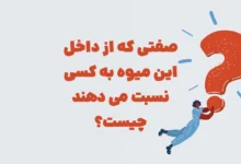 صفتی که از داخل این میوه به کسی نسبت می دهند چیست؟