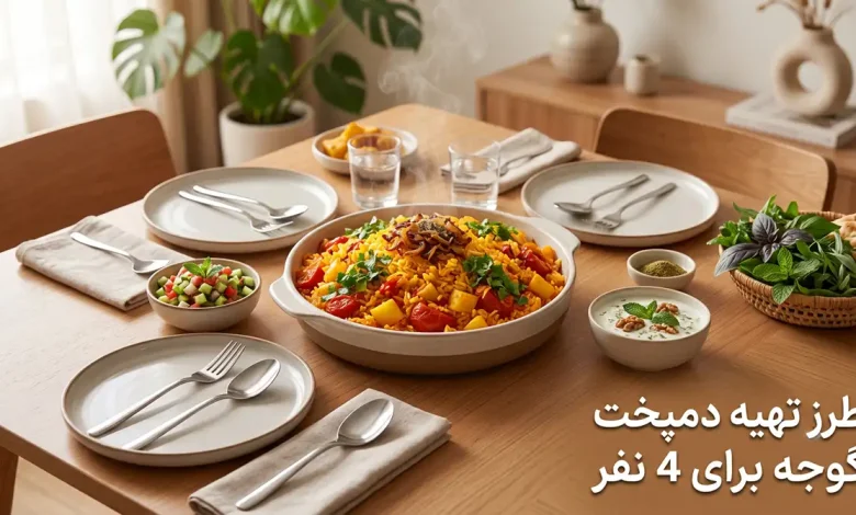 طرز تهیه دمپخت گوجه برای 4 نفر
