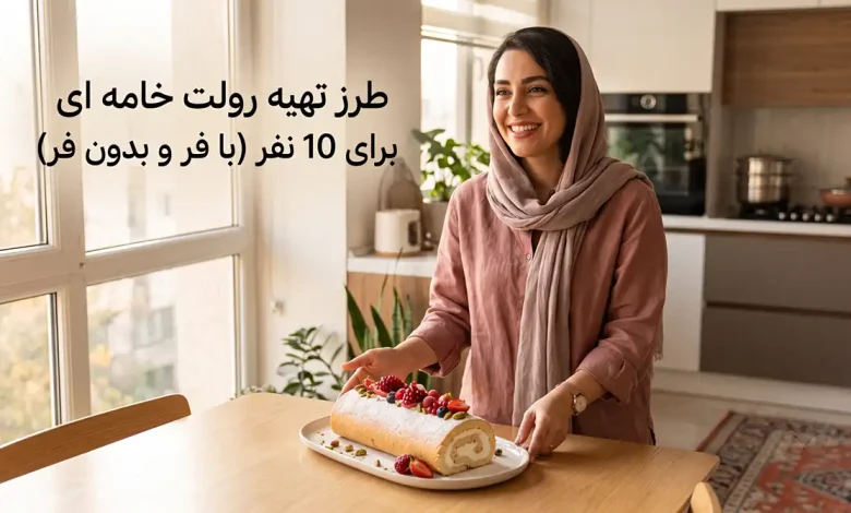 طرز تهیه رولت خامه ای برای 10 نفر