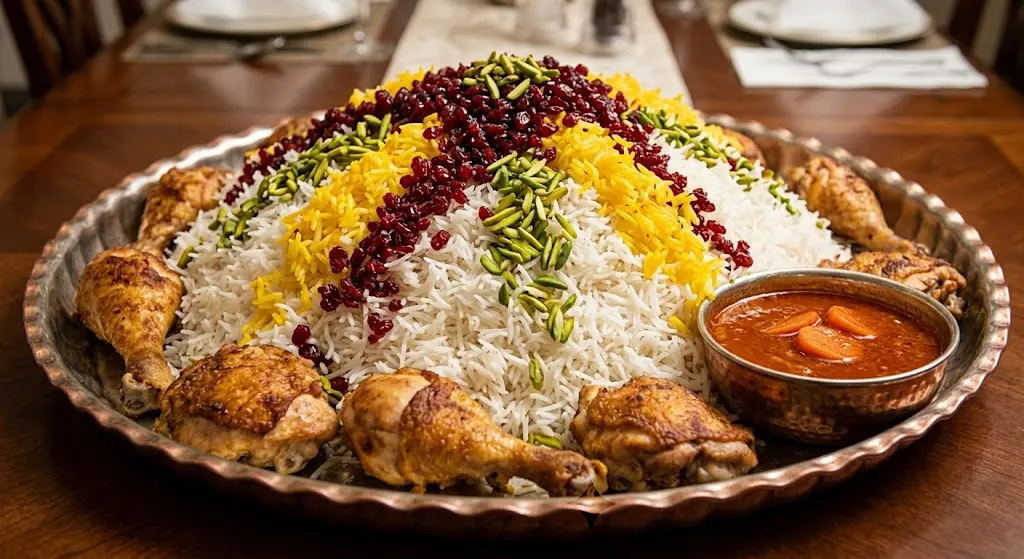 طرز تهیه زرشک پلو با مرغ مجلسی برای ۳۰ نفر
