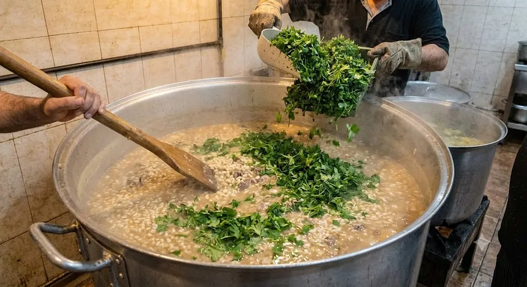 اضافه کردن سبزی تازه