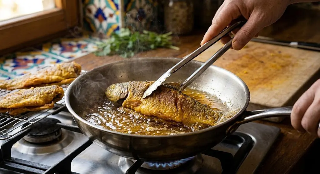 سرخ کردن ماهی