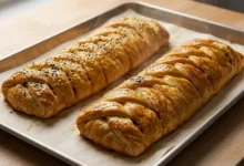 طرز تهیه اشترودل مرغ و قارچ مجلسی برای 8 نفر