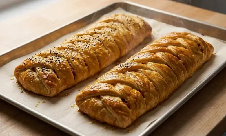 طرز تهیه اشترودل مرغ و قارچ مجلسی برای 8 نفر