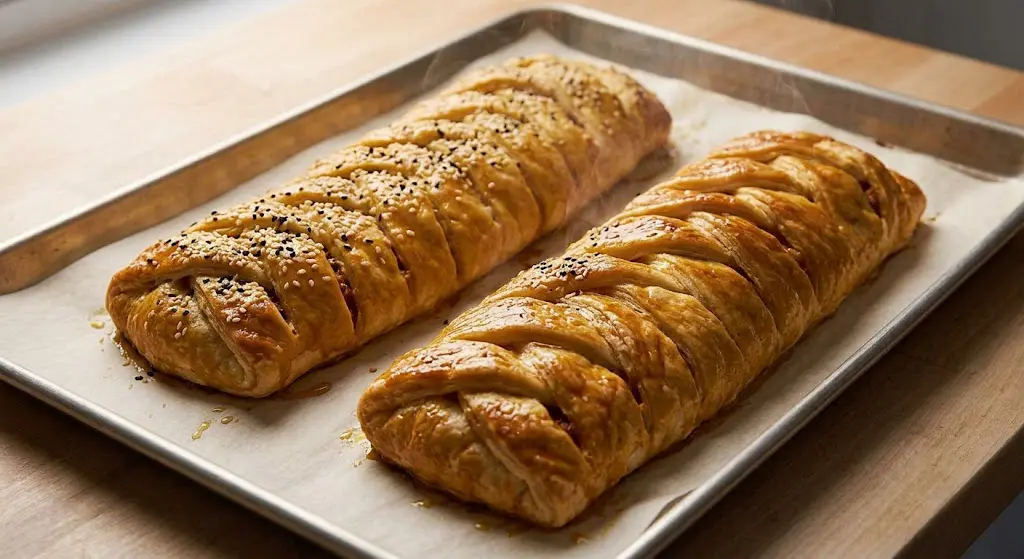 طرز تهیه اشترودل مرغ و قارچ مجلسی برای 8 نفر
