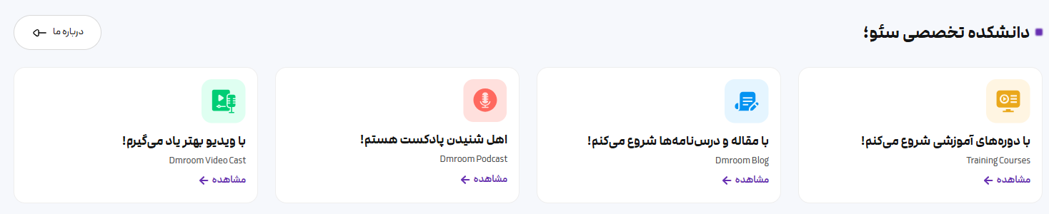 استاندارد جدید آموزش سئو؛ تجربه آکادمی DMRoom - تصویر 2 آکادمی DMRoom؛ مسیر یادگیری سئو برای بازار کار آینده