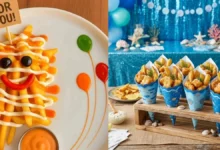 مدل تزیین سیب زمینی سرخ کرده برای بچه ها