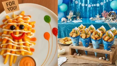 مدل تزیین سیب زمینی سرخ کرده برای بچه ها