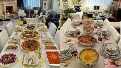 مدل چیدمان میز شام مجلسی